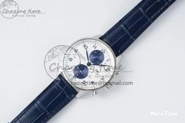 MIROTIME 0206 Portuguese Chrono IW371620 APSF 1:1 Best Edition White Blue Dial on Blue Leather Strap A MultiPurpose 7039